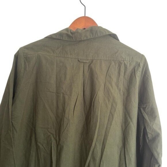 NEW General Sleep Sz Large Pajama Top Khaki Green Organic Cotton Soft Flannel - Picture 8 of 10